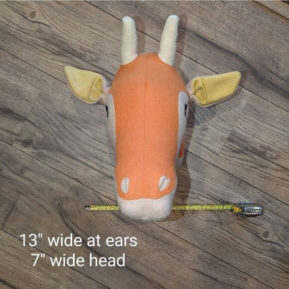 Stuffed 3D Giraffe Head Wall Hanging Handmade Wreath Kids Decor - Picture 7 of 8